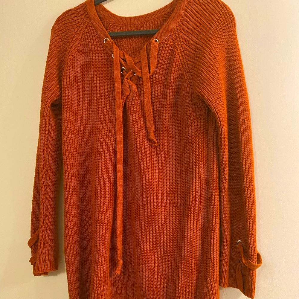 Orange Woman’s Long Sweater